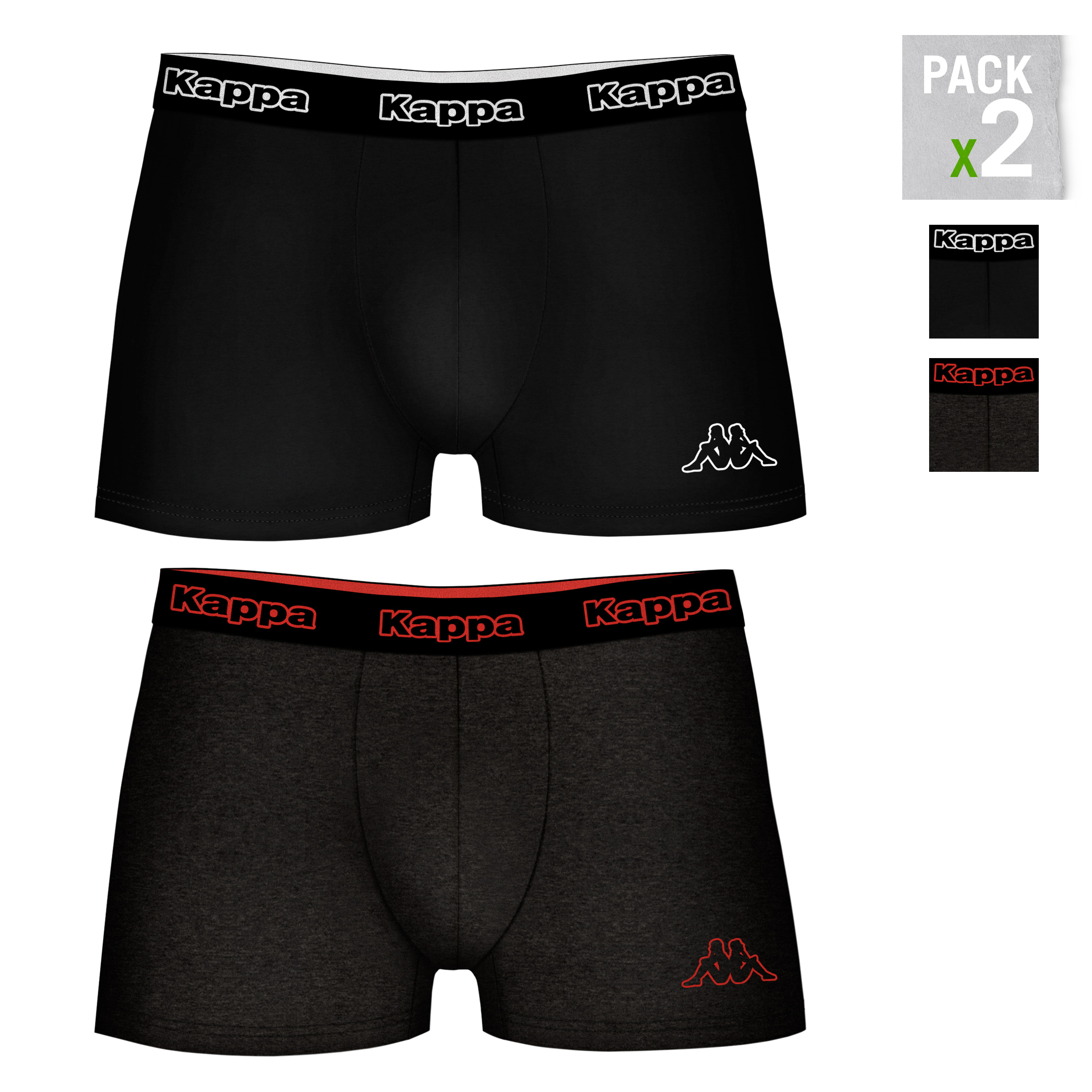 Pack 2 calzoncillos Kappa en color negro para hombre