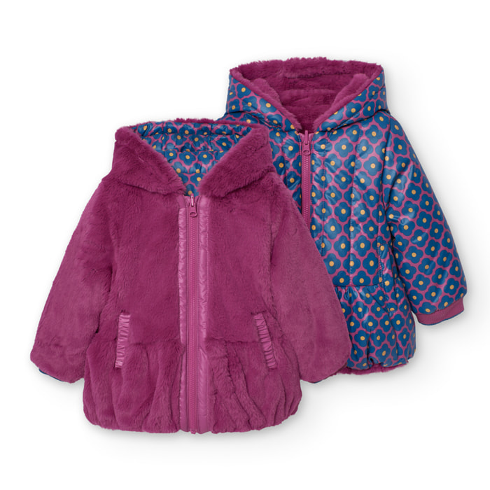 Parka reversible de bebé niña