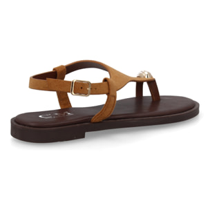 Sandalia plana empeine cubierto mujer