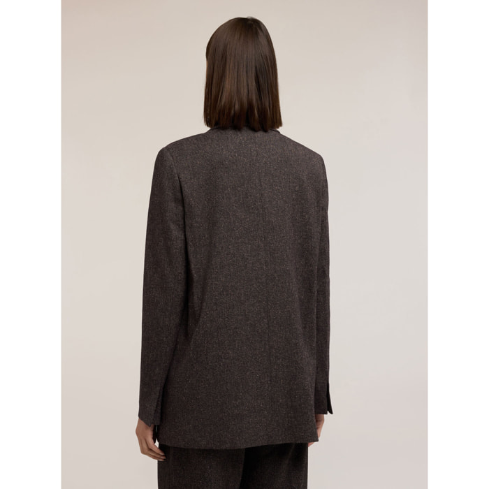 Motivi - Blazer estructurado cruzado en poliviscosa - Gris