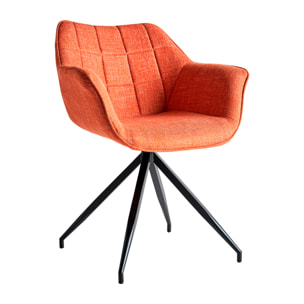 Silla de poliéster en color naranja de 63x62x81cm