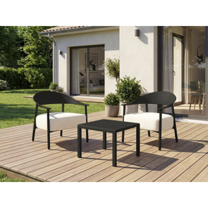 Lot de 2 fauteuils de jardin en plastique et en métal "Céora" - Noir