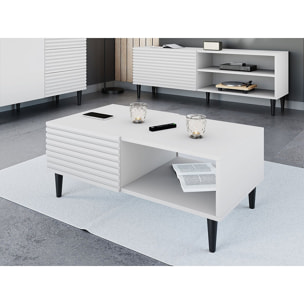 Table basse "Nakomo " - 100 x 41 x 52 cm - Blanc