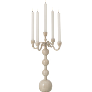 J-Line chandelier 5 bras Ball - aluminium - beige clair - large