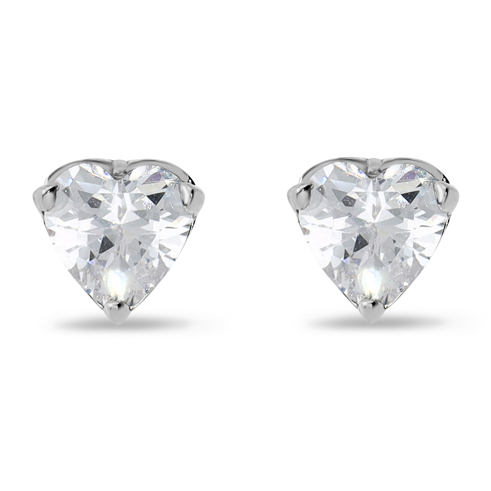 Orecchini Cuore in Argento 925 con Cubic Zirconia