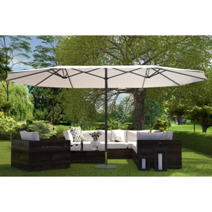 Parasol double 2,7 x 4,6 m écru CABIATE