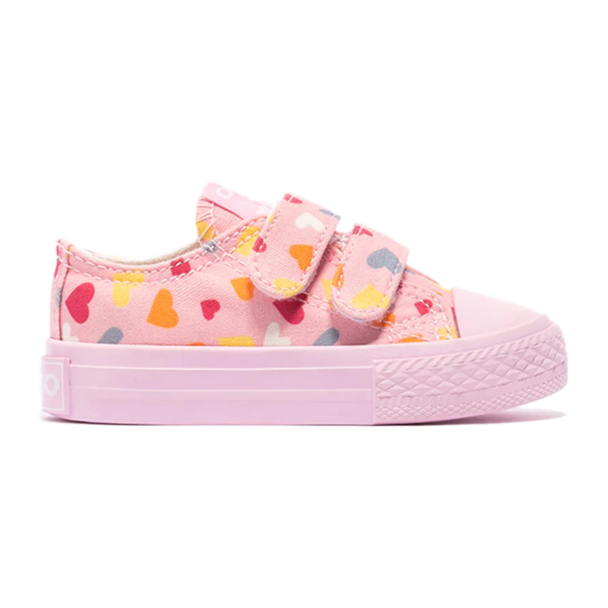 Zapatillas De Bebé Lona Estampado Corazón Rosa