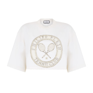 PHILIPP PLEIN Cropped T-Shirt Tennis Club
