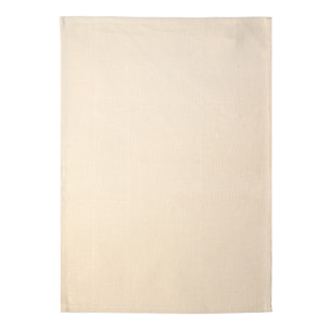 Torchon de cuisine en coton uni aspect tissé - Ecru