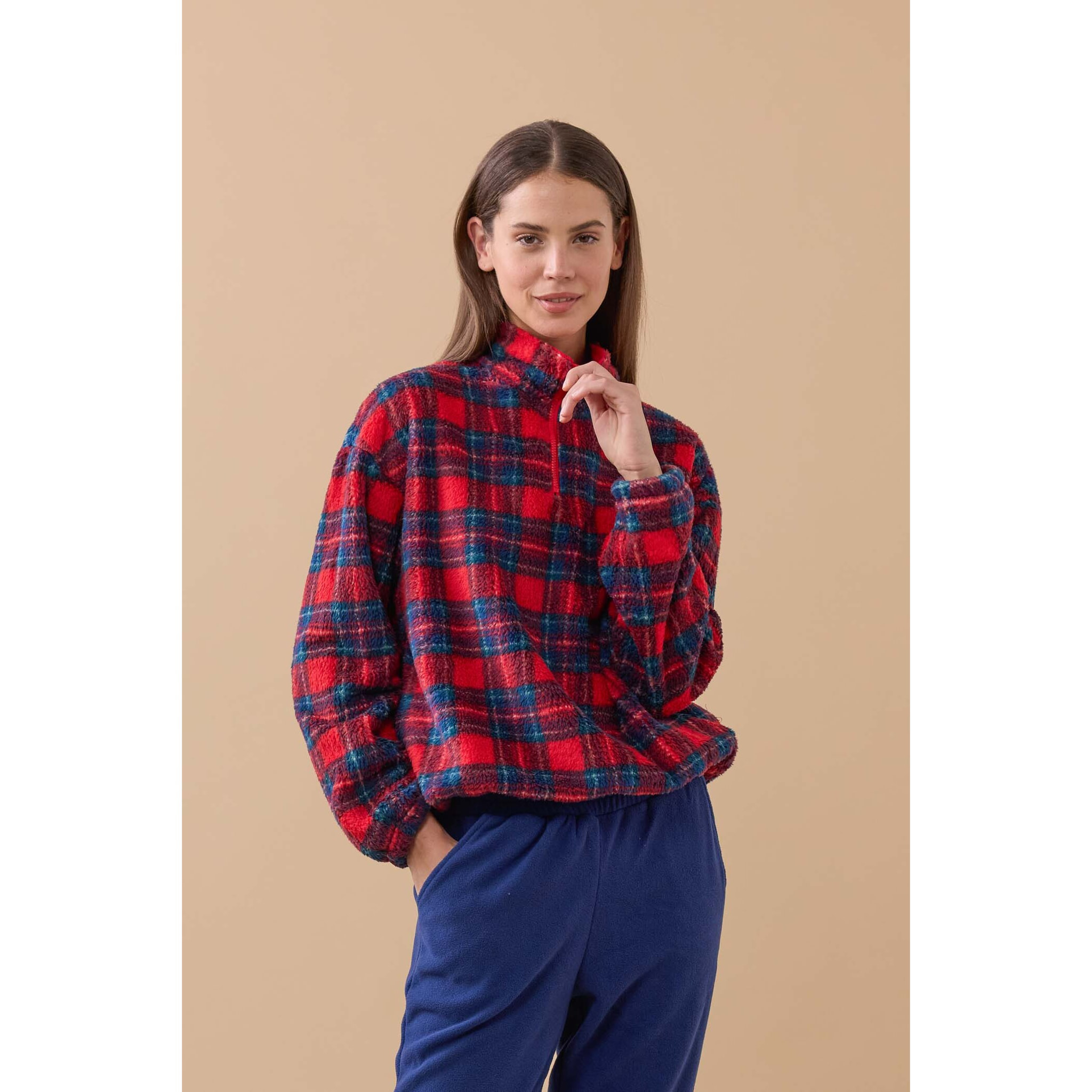 Pigiama donna trish red in eco pelliccia Noidinotte
