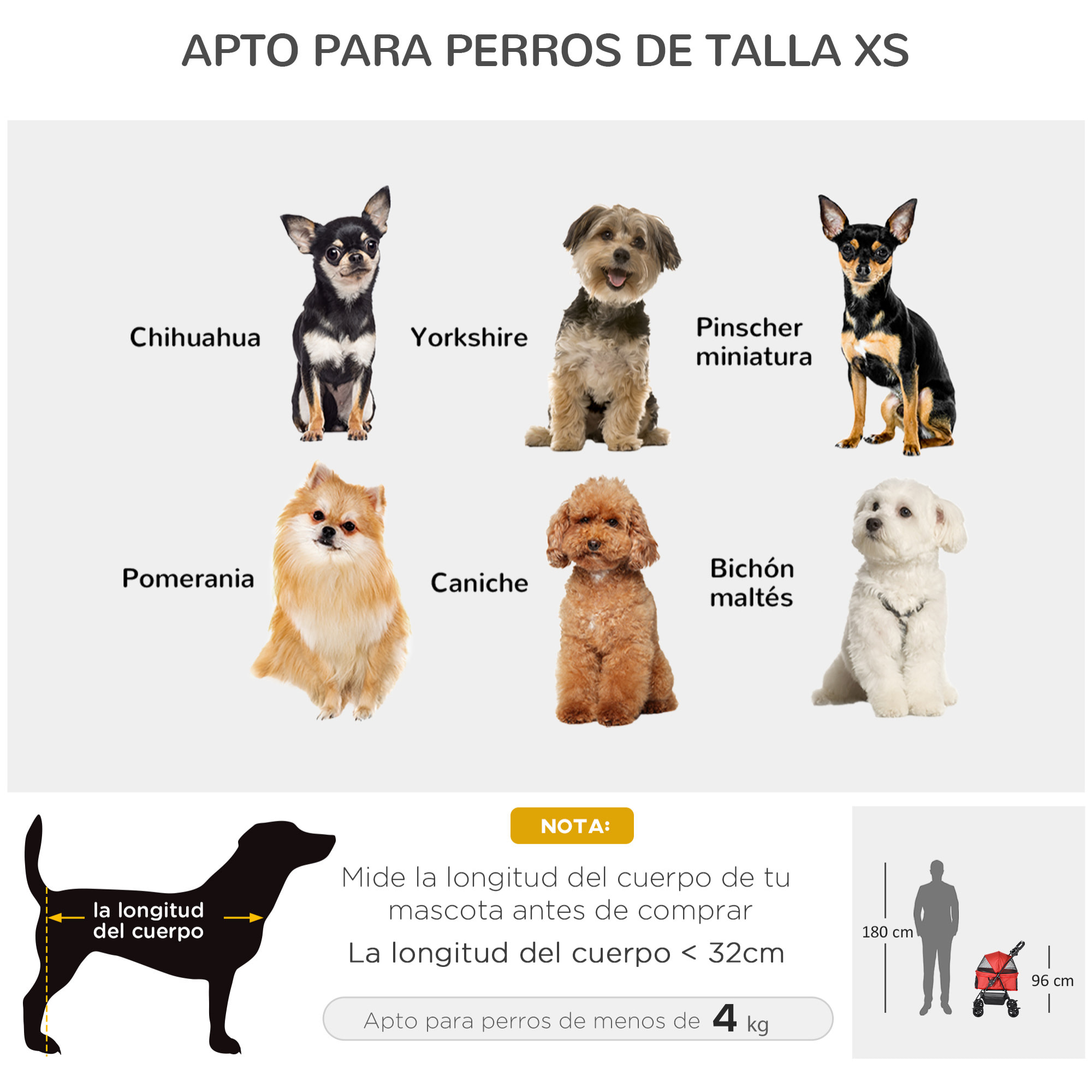 Cochecito para Mascotas Plegable Carrito para Perros Desmontable Acero Tela Oxford Ruedas Giratorias Frenos Ventana para Perros Gatos Pequeñitos 67x45x96 cm Rojo