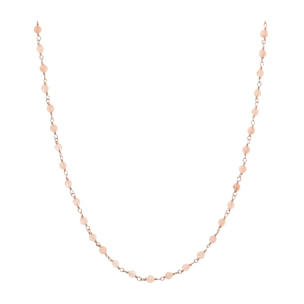 Collana Rosario con Pietra Naturale Quarzo Rosa - 73cm