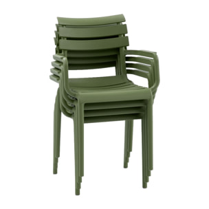 Set 2 poltrone in polipropilene colore verde oliva