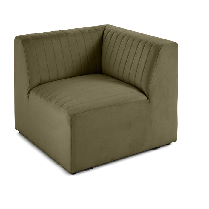 Nova - module d'assise d'angle réversible - en velours - Vert