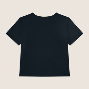 T-shirt cropped ampia in jersey tecnico con stampa “Mood Up”