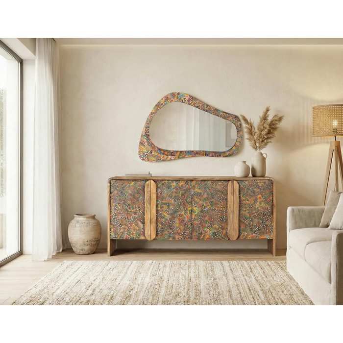 Aparador de Madera de Mango Estilo Boho Étnico