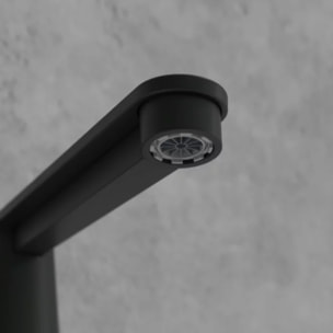 Mitigeur lavabo Conum ouverture côté avec vidage Push Open Noir mat