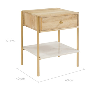 Table de chevet Doori en bois clair