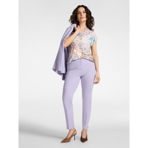 Elena Mirò - Camiseta estampada en viscosa - Violeta