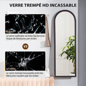 Miroir sur pied et mural pleine longueur 53 x 162 cm cadre pied effet bois