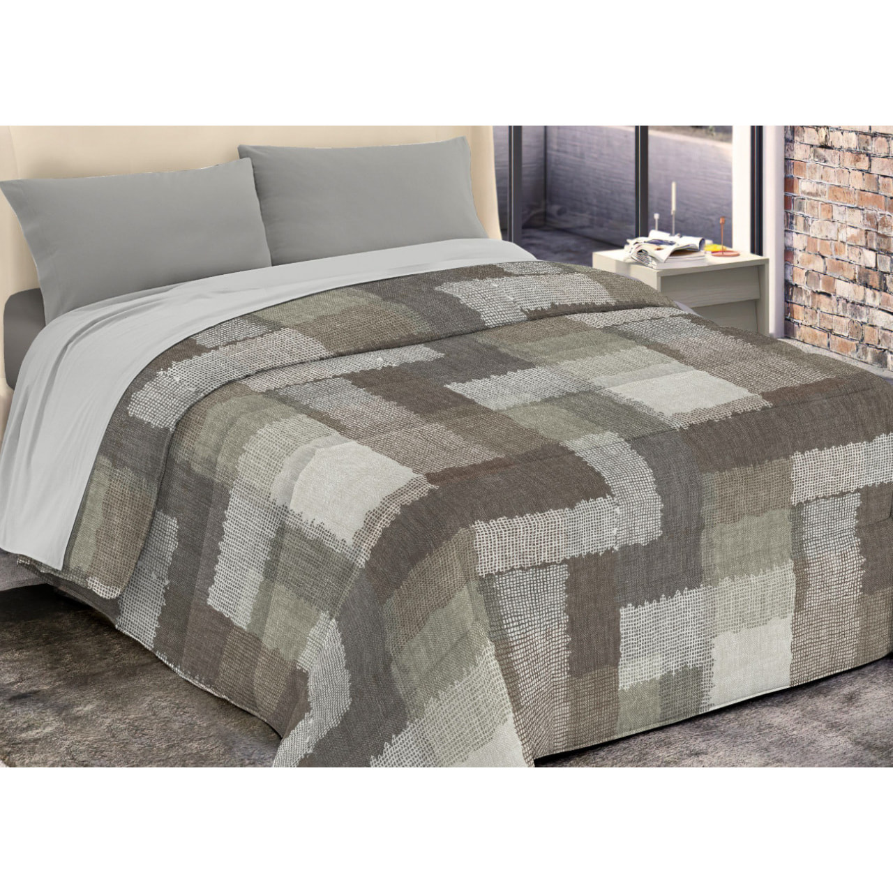 Trapunta Invernale 300gr Diadema Fantasia Quadri D4