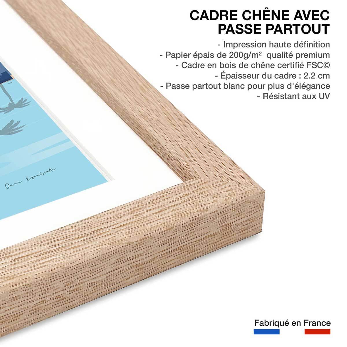 Affiche voyage Panama city Affiche sous cadre bois