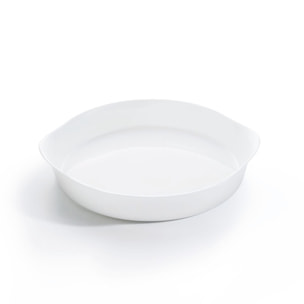 Plat à tarte blanc 28cm Smart Cuisine Carine 250°C  - Luminarc - Opale culinaire extra léger et résistant