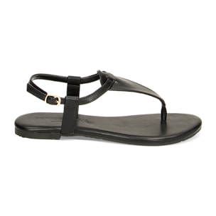 Sandalias planas negras