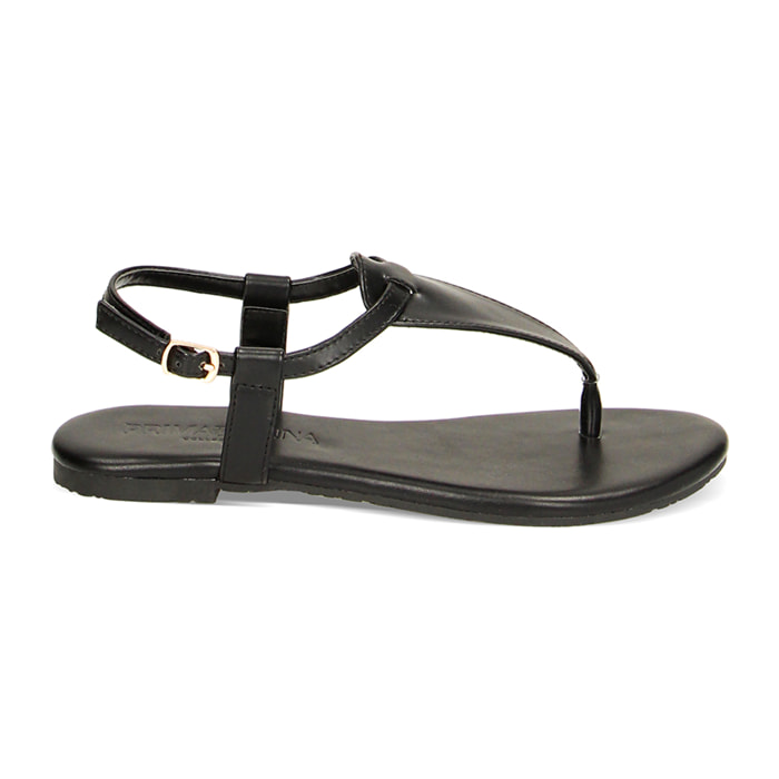 Sandalias planas negras