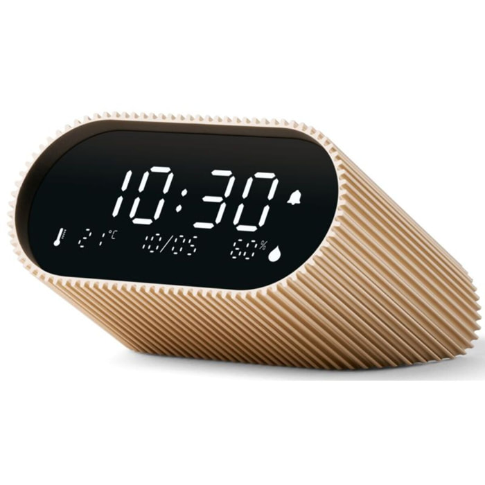 Réveil LEXON Ray Clock Thermomètre et Hygromètre Or