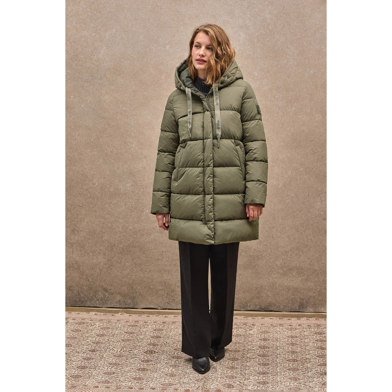 Chaqueta Gaia Reversible verde militar con logo Polo Club