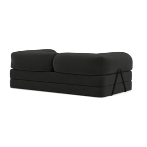 Nebula - Canapé 3 places convertible en velours texturé - Gris