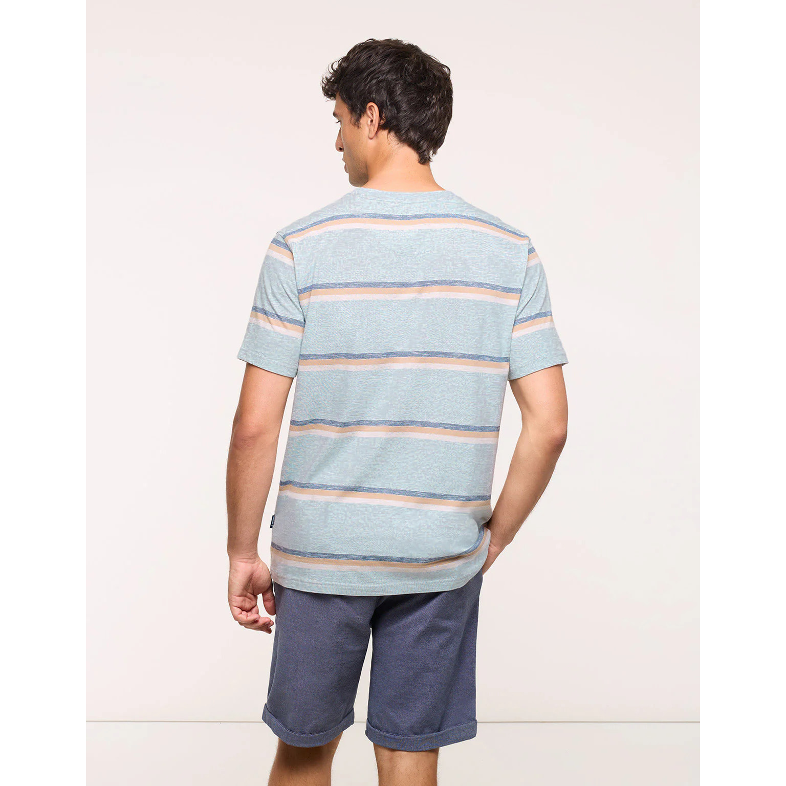 Camiseta Manga Corta Rayas Azul - Galiceno