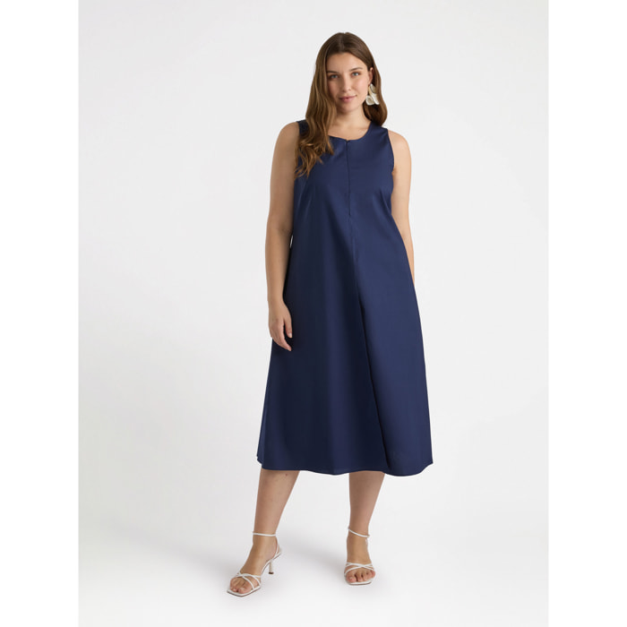 Fiorella Rubino - Vestido evasé con superposición - Azul