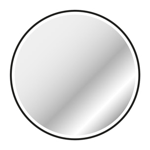 Miroir salle de bain ROND avec éclairage LED et contour noir - Diam 70cm