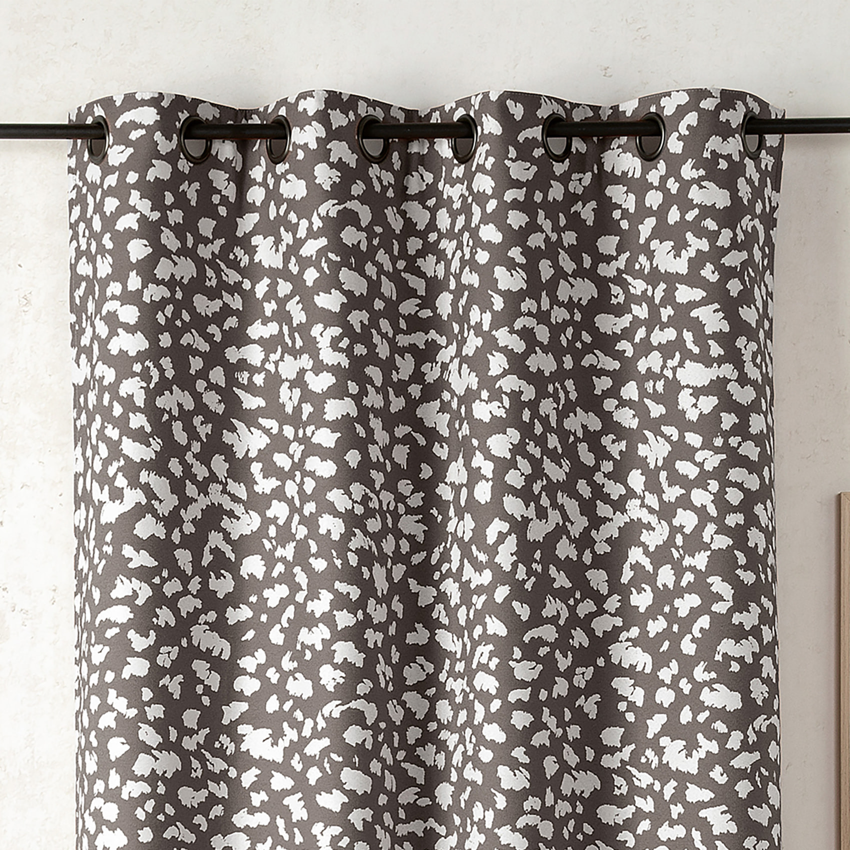 Rideau thermique et phonique obscurcissant jacquard face polaire - Gris Foncé