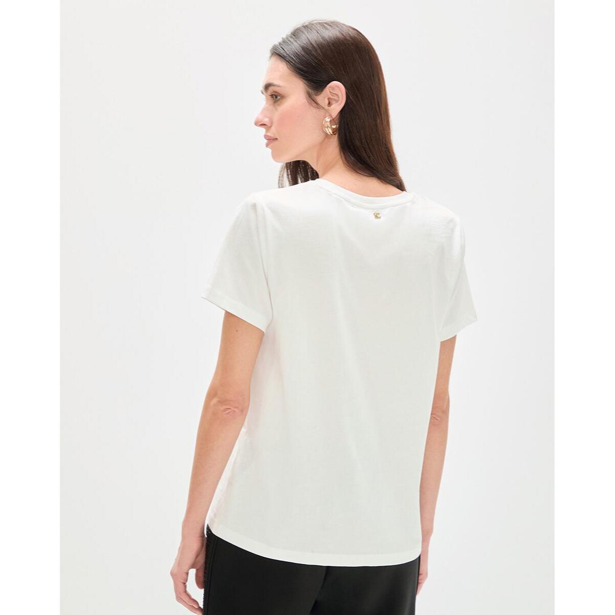 maglietta a forma di anello con strass