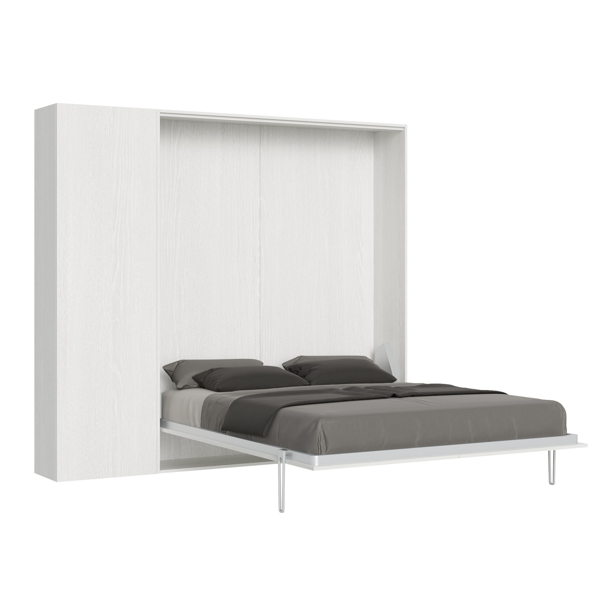 Letto matrimoniale Kentaro Bianco Frassino con colonna sx-dx