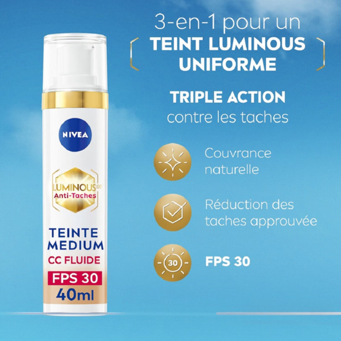 Nivea - CC fluide teinte Médium FPS30 Luminous 40ml