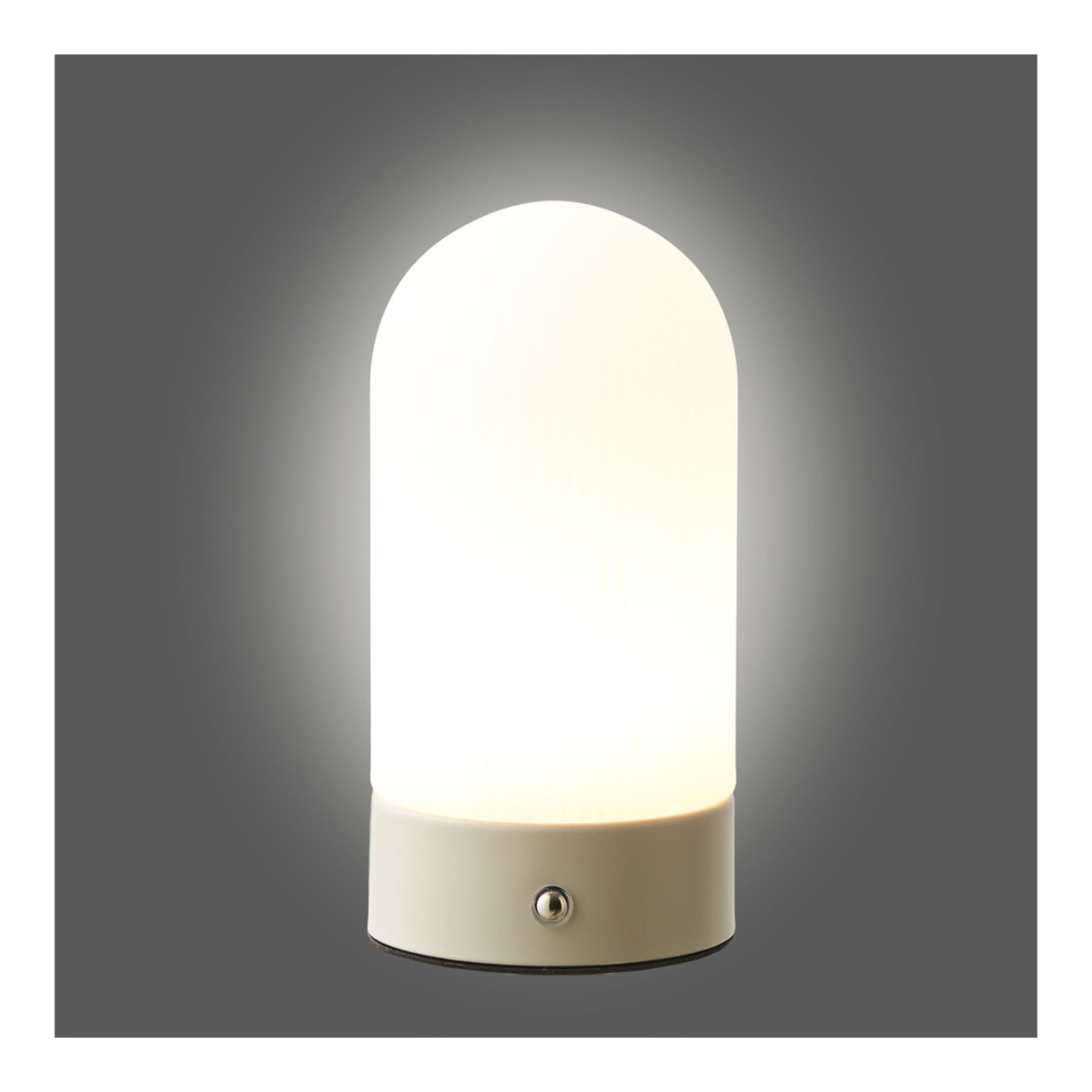 Lampada da tavolo Ashford ricaricabile in metallo e PE beige