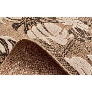 Tulum - Tapis effet jute motif feuille