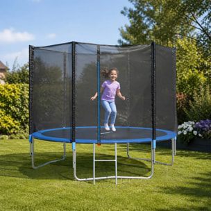 Trampoline Ø 2,44 m avec filet de sécurité et échelle