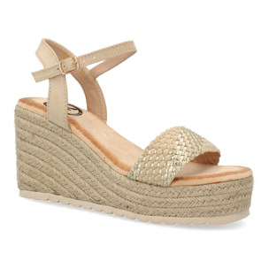 Sandalias de cuña de yute para mujer, comodas y elegantes, diseño moderno.