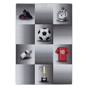 PLAY - Tapis enfant football gris - PLA2906GRI