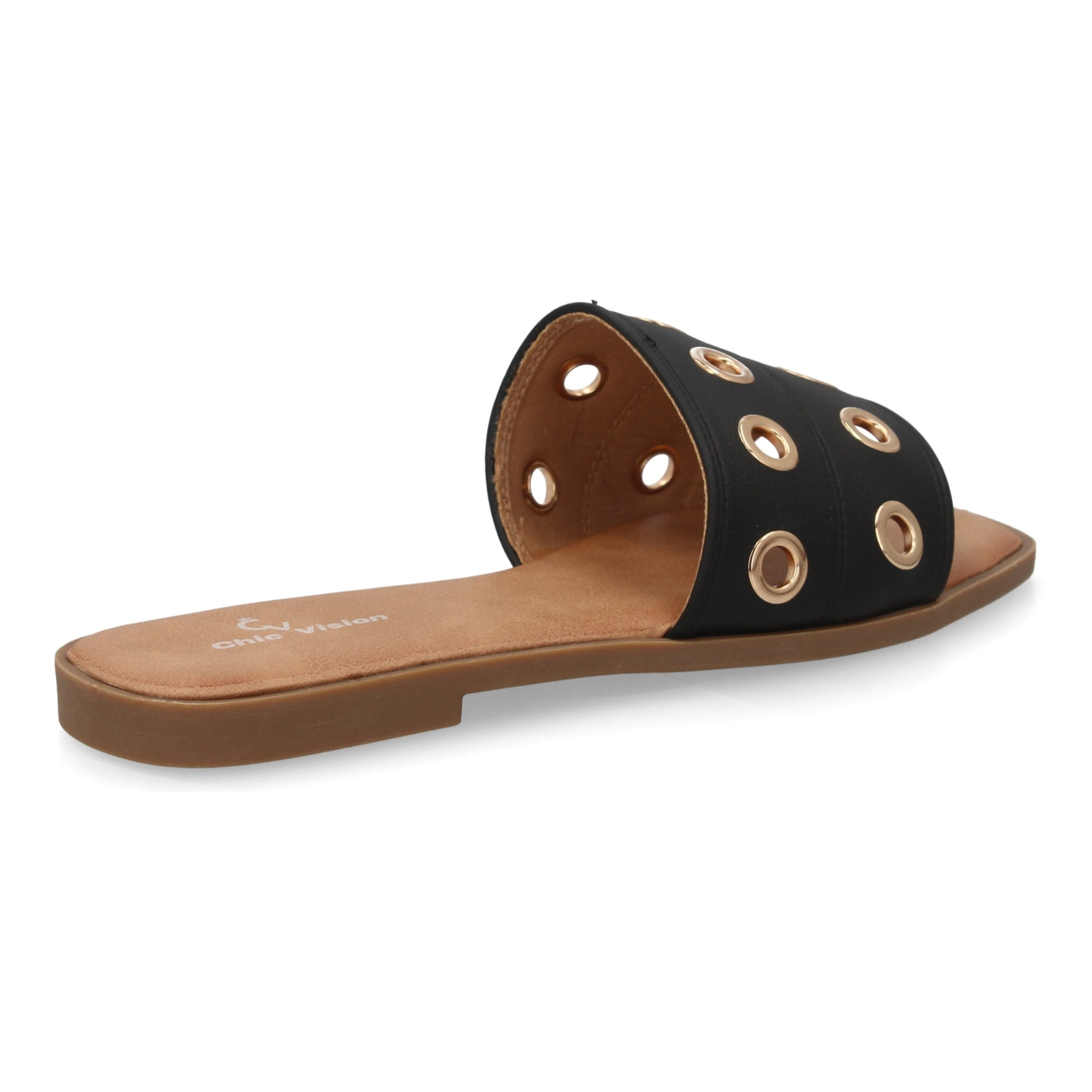 Sandalia pala mujer con ojales metálicos