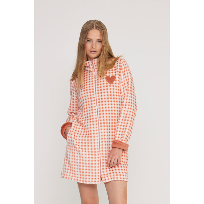 Vestaglia donna maybe in coral con zip Noidinotte