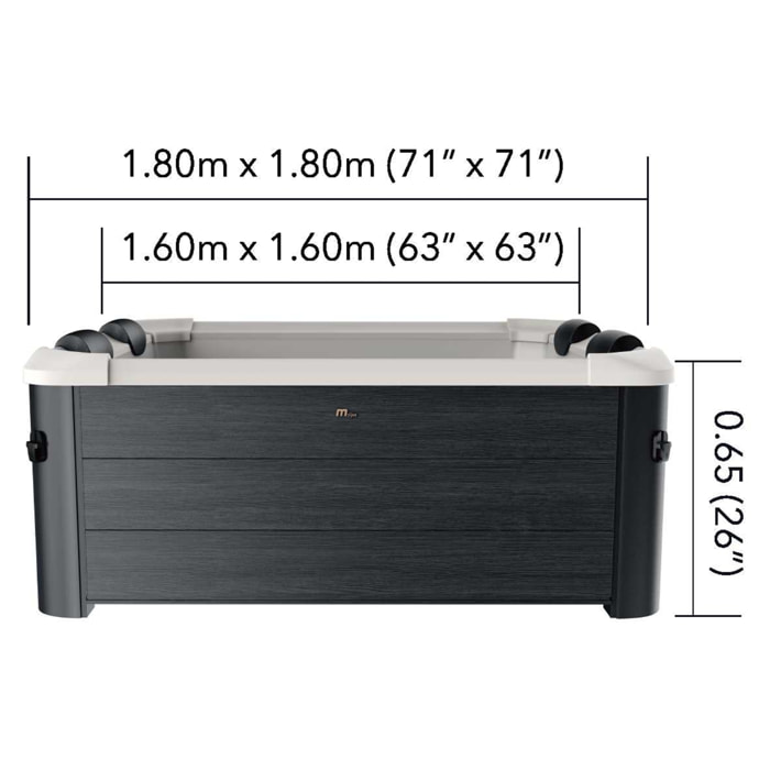 Spa carré 180 cm x 180cm OSLO PLUS 6 places