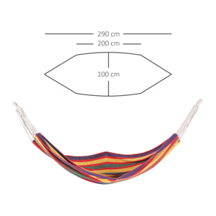 Hamaca para Colgar en Jardín de Algodón 2x1m Multicolor