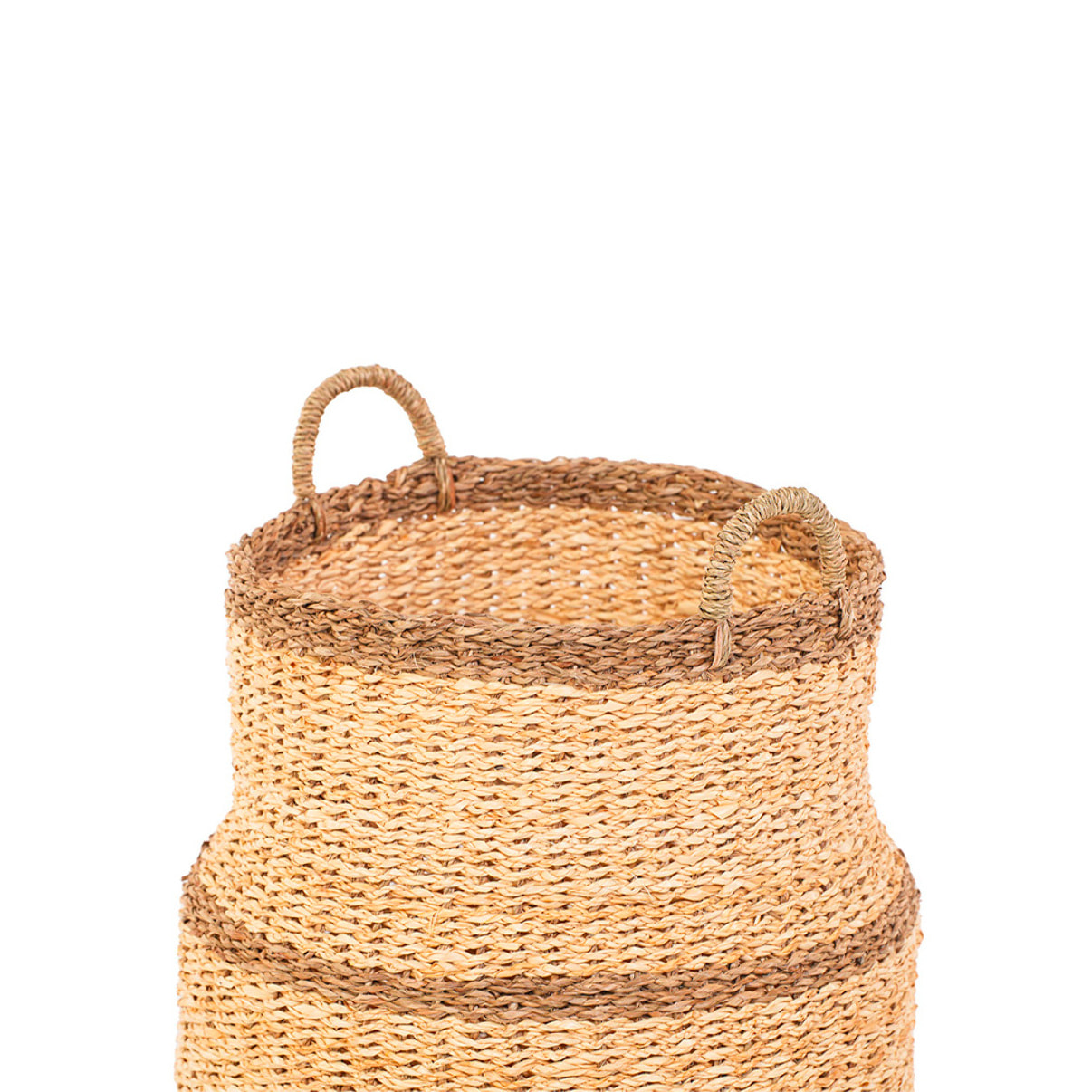 Panier jonc de mer naturel et brun