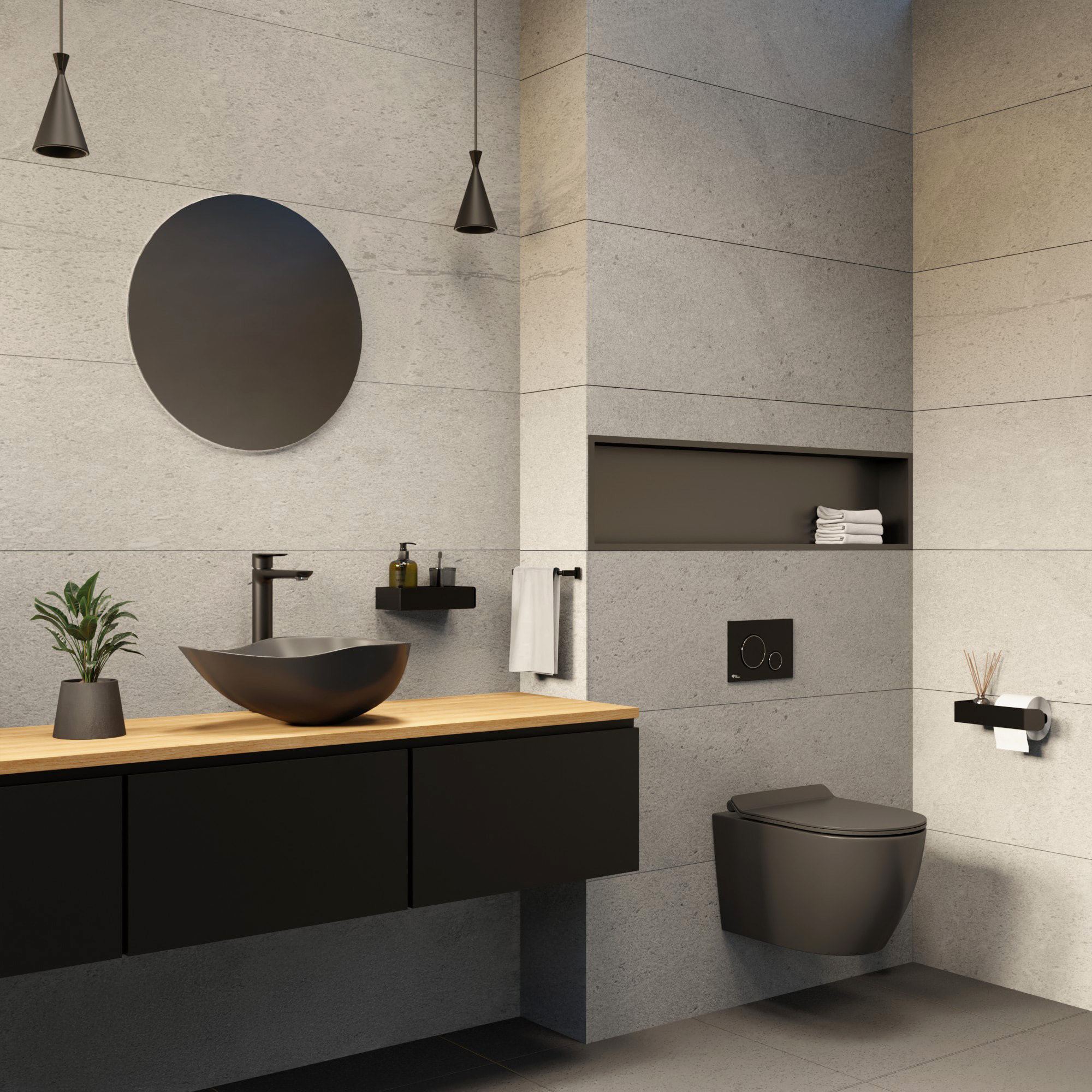 PixL 51 x 38 x 19 cm vasque à poser Infinitio, sans trop-plein, gris (CEPX5038GRM)